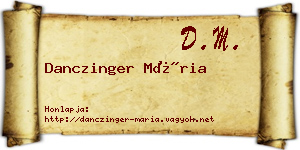 Danczinger Mária névjegykártya